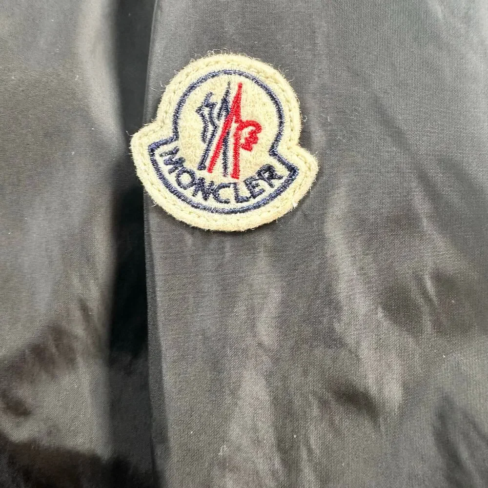 Moncler Grimpeurs Hooded Windbreaker Jacket Black Tricolor Trim Size 3 / Large